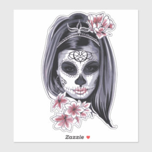 Pretty Carnival mask woman skull Thunder_Cove Sticker