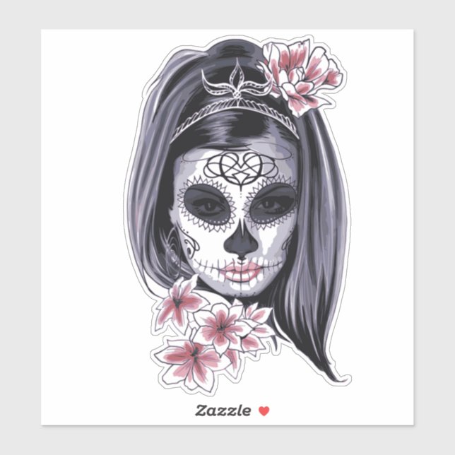 Pretty Carnival mask woman skull Thunder_Cove Sticker (Sheet)