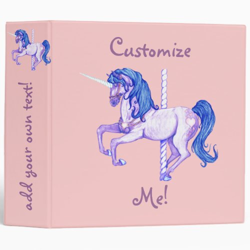 Pretty Carousel Unicorn Avery Binder