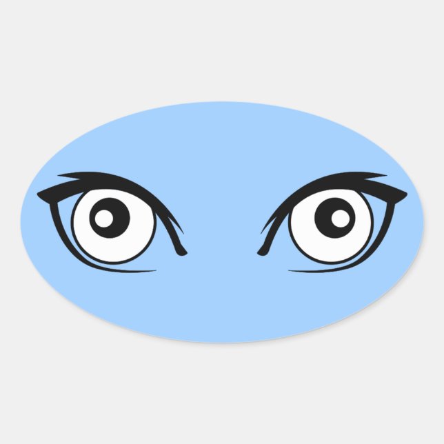 Pretty Cartoon Eyes Sticker (Front)