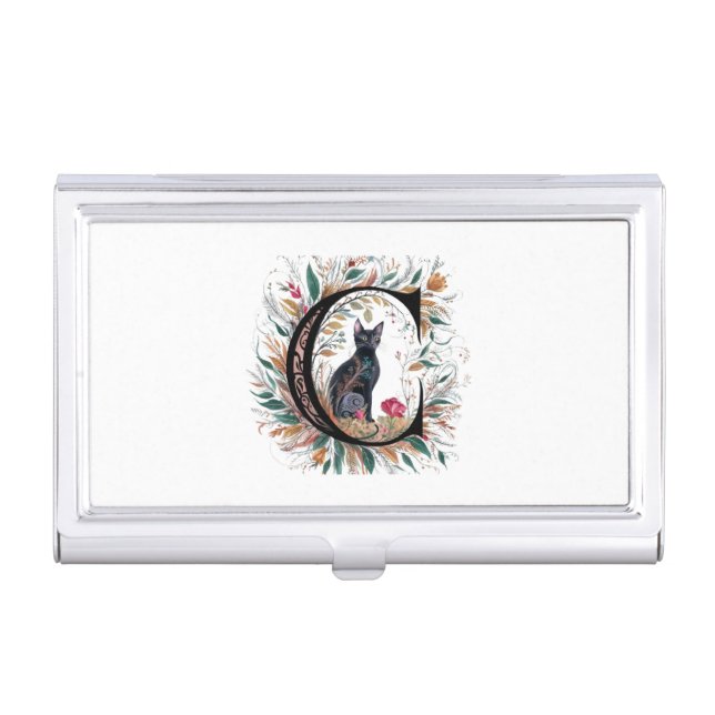 Pretty cat Business Card Holder (Front)
