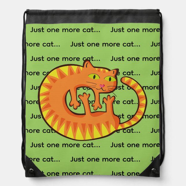 Pretty Cat, cat, kitty Drawstring Bag (Front)