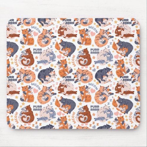 Pretty Cat Patterns Mouse Pad