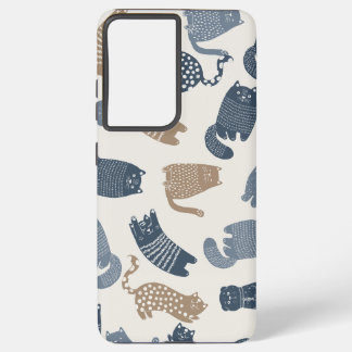Pretty Cat Patterns Samsung Galaxy S21 Ultra Case