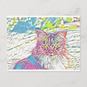 Pretty Cat plain - birthday or any other occasion Postcard