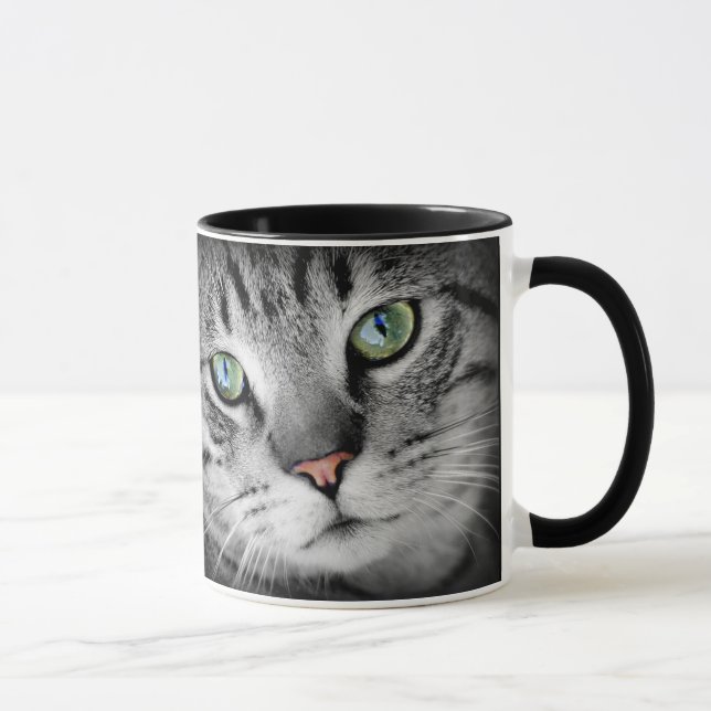 Pretty Cat with Green Eyes & Quote Coffee Mug (Right)