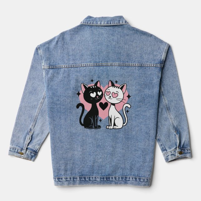 pretty cats denim jacket (Back)
