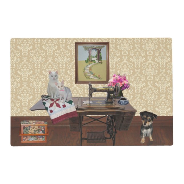 Pretty Cats Seamstress/Quilter Placemat (Front)