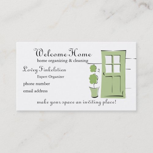 Pretty Celery Green Door Appointment Card