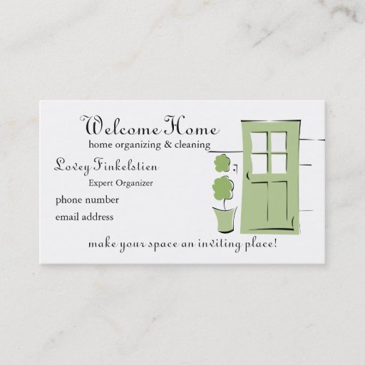 Customizable Pretty Celery Green Door Business Cards