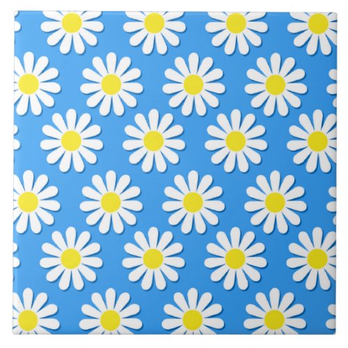 Pretty chamomile daisy_lookalikes flowers ceramic tile