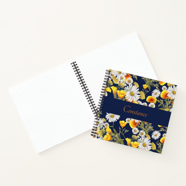 Pretty Chamomile & Poppies Pattern Sketch Notebook (Inside)