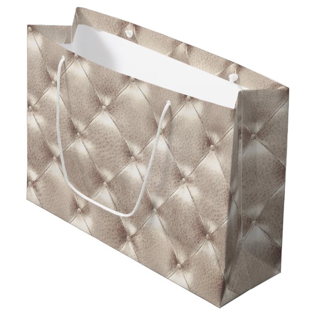 Pretty Champagne Glam Bridal Shower Wedding Large Gift Bag (Front Angled)