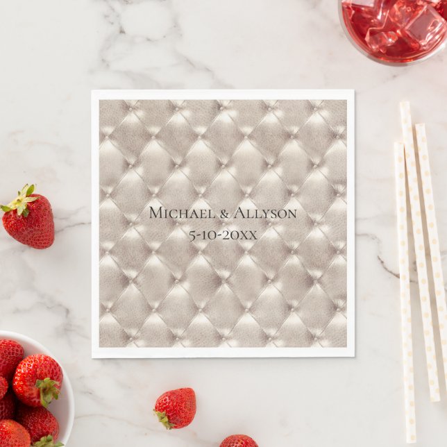 Pretty Champagne Glam Bridal Shower Wedding Napkins (Insitu)
