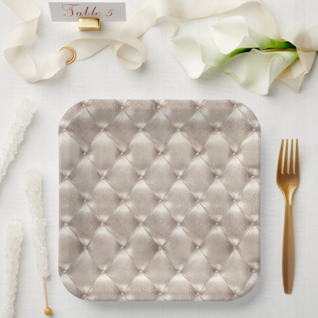 Pretty Champagne Glam Bridal Shower Wedding Paper Plates (Wedding)