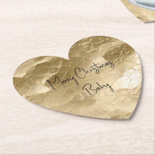 Pretty Champagne Gold Glamour Paper Coaster