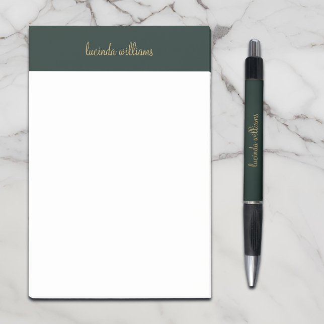 Pretty Charcoal  & Chic Gold Script Monogram Post-it Notes (Creator Uploaded)