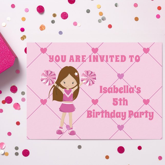 Pretty Cheerleader Personalized Birthday Party Invitation (Creator Uploaded)
