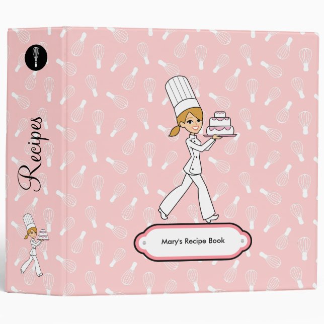Pretty Chef Themed Recipe Binder (Front/Spine)