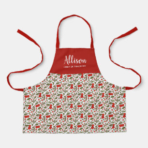 Pretty Cherry Berries Pattern Girls Chef Training Apron