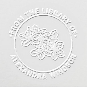 Pretty Cherry Blossom Blooms Library Book Name Embosser