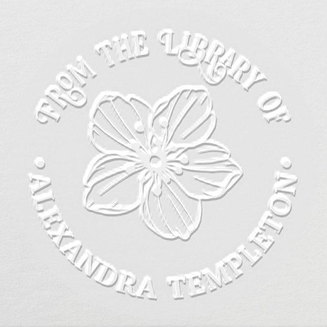Pretty Cherry Blossom Flower Library Book Name Embosser (Design)