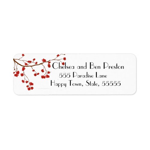 Pretty Cherry Blossom Flowers Label