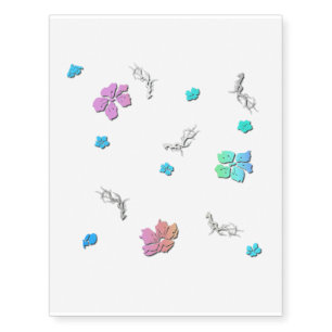Pretty Cherry Blossom Flowers Temporary Tattoos