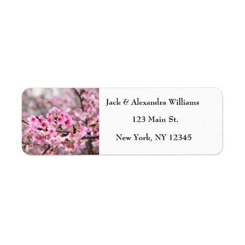 Pretty Cherry blossom Pink Rustic Return Address  Label