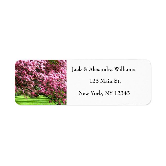 Pretty Cherry blossom Pink Rustic Return Address   Label (Front)
