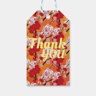 Pretty Cherry Blossom Red and Pink Petals Gift Tags