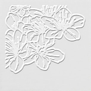 Pretty Cherry Blossoms Bloom Left Corner Design Embosser
