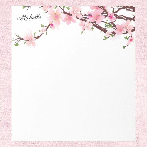 Pretty Cherry Blossoms Notepad YOUR TEXT