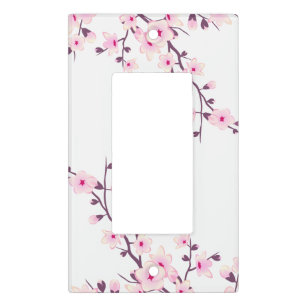 Switch Plate Cover Light Switch Wall Plate for Bedroom kitchen Home Decor Japanese Cherry Blossom With Pink Butterfly Wall Plate