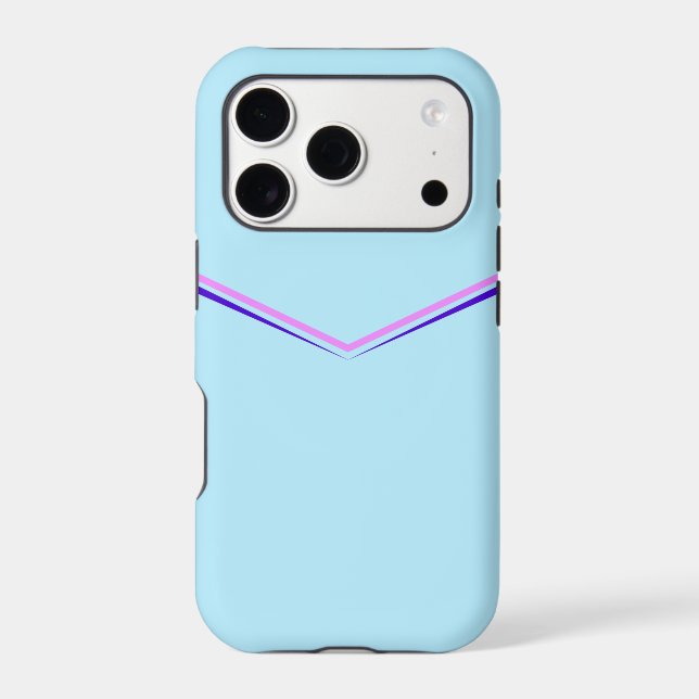 Pretty Chevron Pattern Design on Light Blue Iphone Case (Back)
