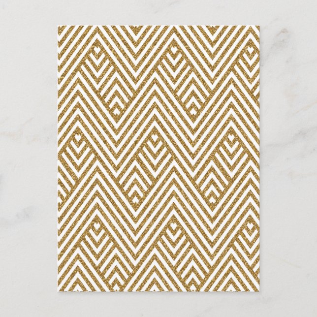 Pretty chevron zigzag diamond shapes pattern postcard (Front)