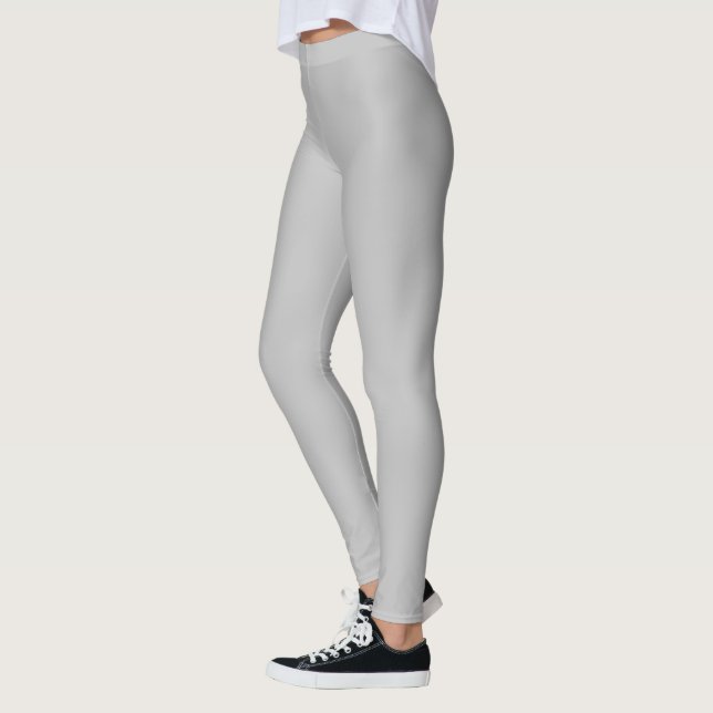 Pretty Chic Faux Silver Solid Color Leggings (Left)
