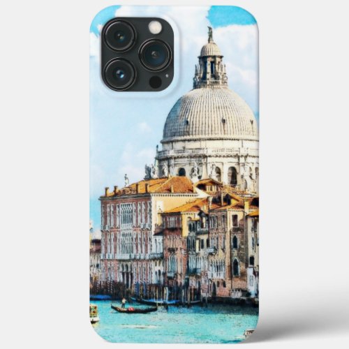 Pretty Chic Italy Venice Canal Pastel Watercolor iPhone 13 Pro Max Case