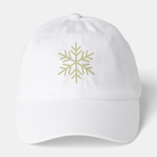 Pretty Chic Light Olive Snowflake On Winter White Hat