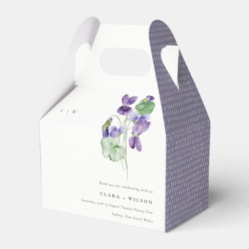 Pretty Chic Monogram Violet Floral Bunch Wedding Favor Boxes