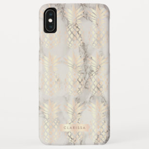 Pretty chick copper rose gold pineapple marble iPhone XS max case