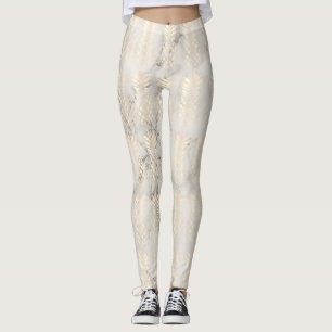 Pretty chick copper rose gold pineapple marble leggings