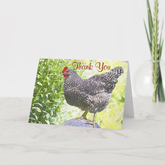 Pretty Chicken Thank You Card