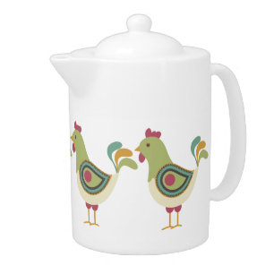 Pretty Chickens Teapot