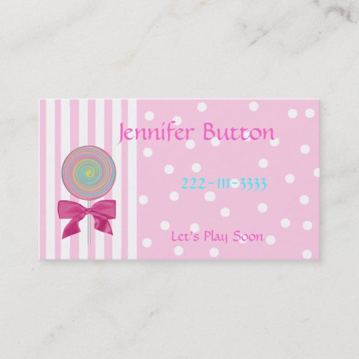 Customizable Pretty Childrens Profile card / Calling Card Business Cards