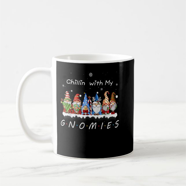 Pretty Chillin With My Gnomies Funny Gnome Christm Coffee Mug (Left)