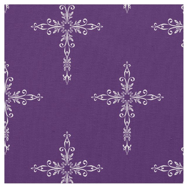 Pretty Christian Cross Religious Fabric (Close Up)