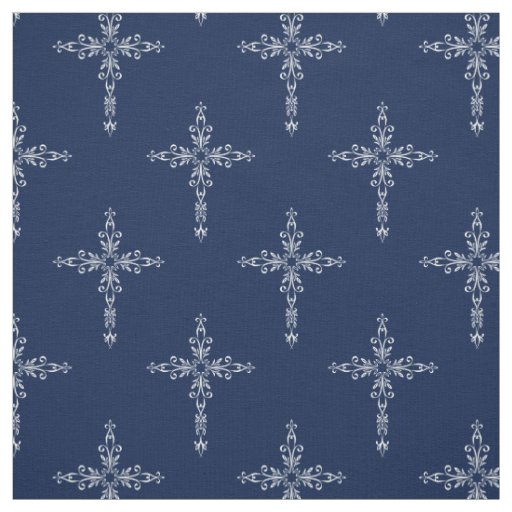 Pretty Christian Cross Religious Fabric