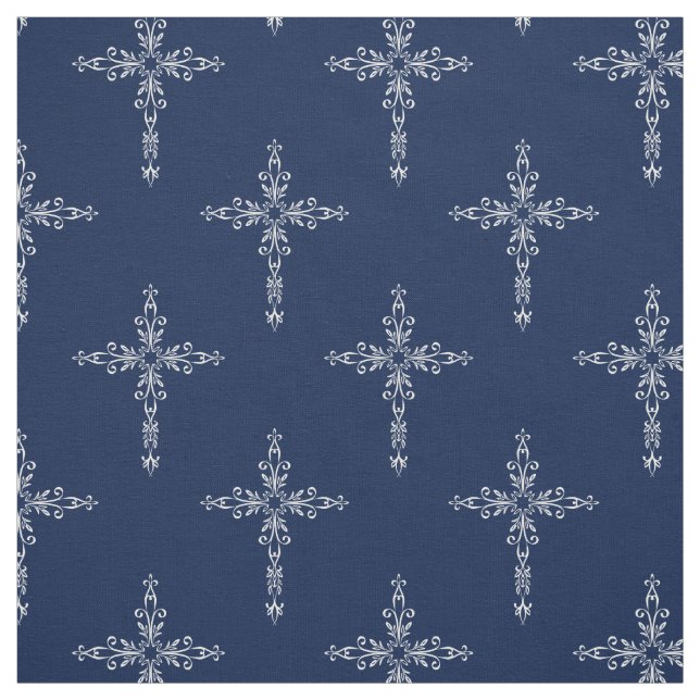 Pretty Christian Cross Religious Fabric (Swatch)