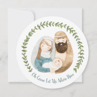 Pretty Christian Nativity Watercolor Christmas